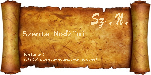 Szente Noémi névjegykártya